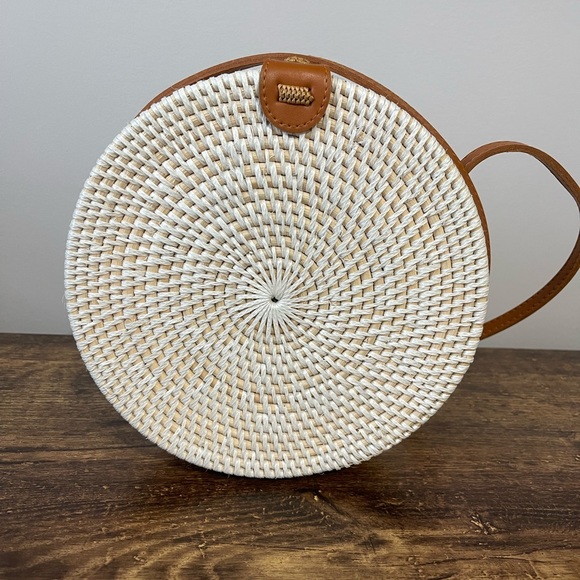 Round Rattan Crossbody - Picture 2 of 3